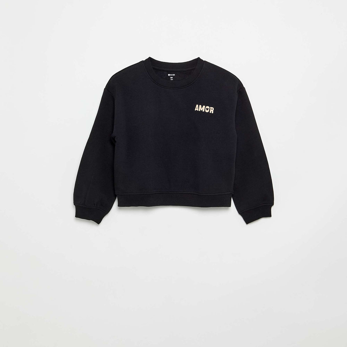 Sweat en molleton imprimé poitrine NOIR