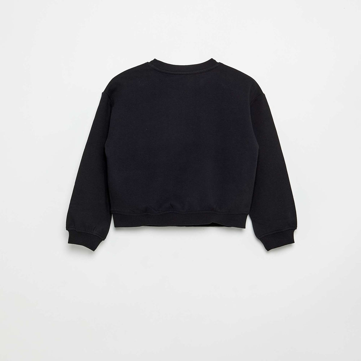 Sweat en molleton imprimé poitrine NOIR