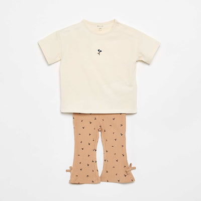 Ensemble 2 pièces T-shirt + legging BEIGE