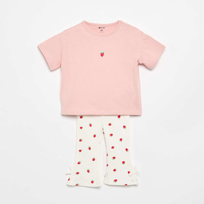 Ensemble 2 pièces T-shirt + legging ROSE