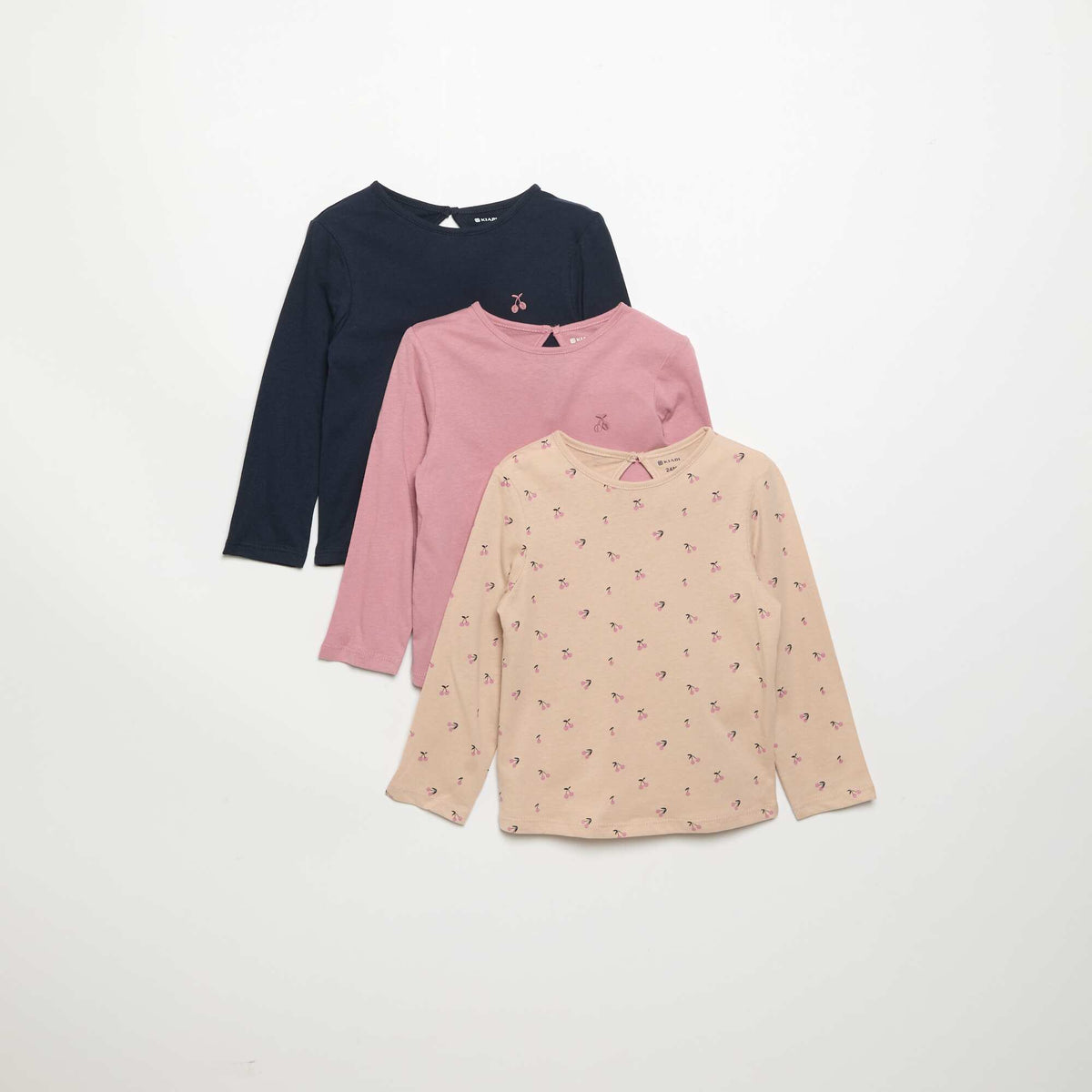 Lot de 3 T-shirts à manches longues ROSE