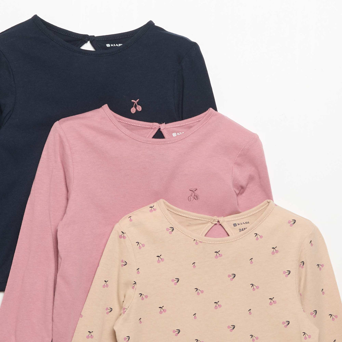 Lot de 3 T-shirts à manches longues ROSE
