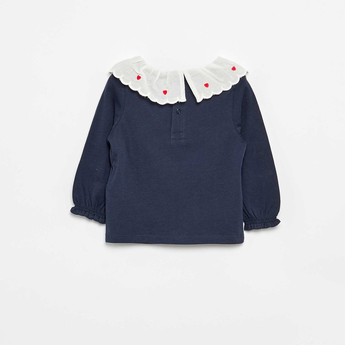 T-shirt avec col Claudine BLEU