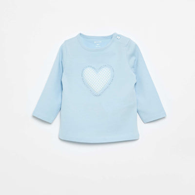 T-shirt en jersey à manches longues BLEU