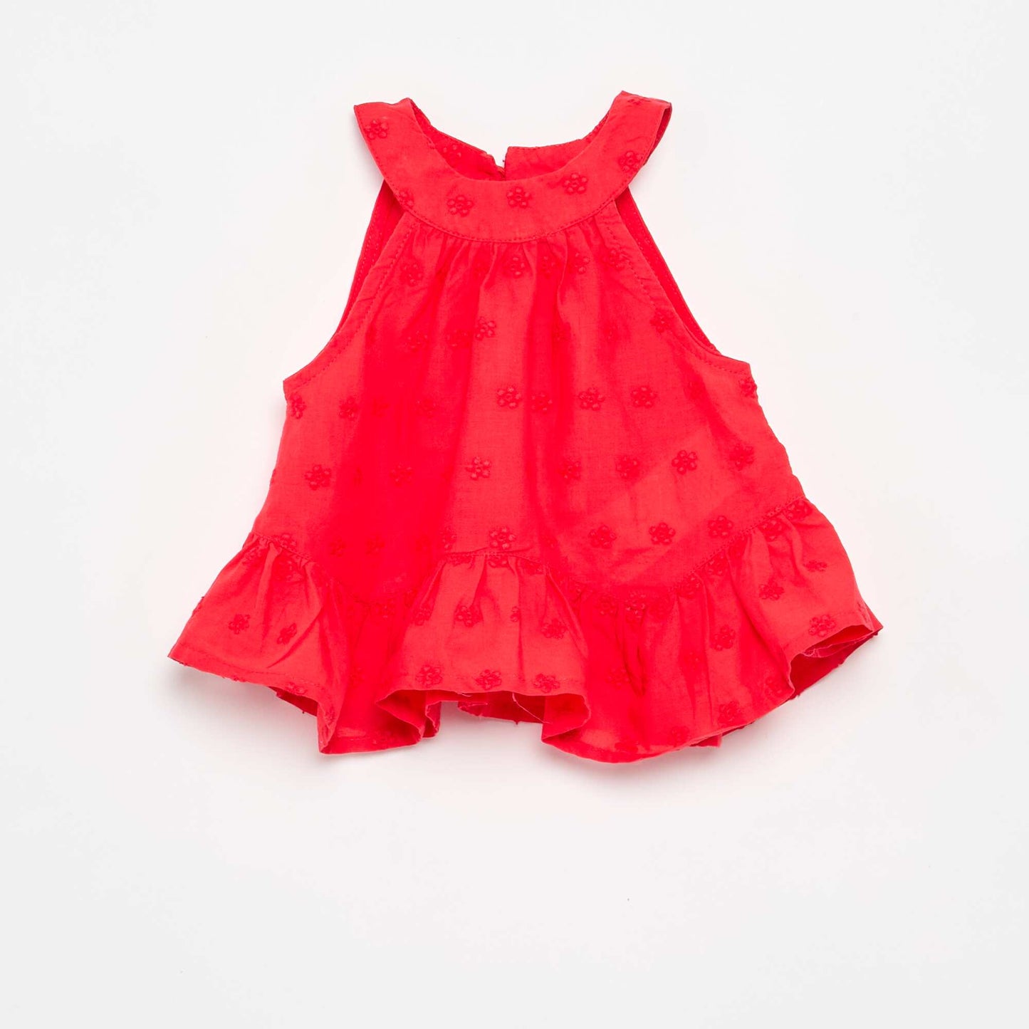 Ensemble blouse sans manches + short ROUGE