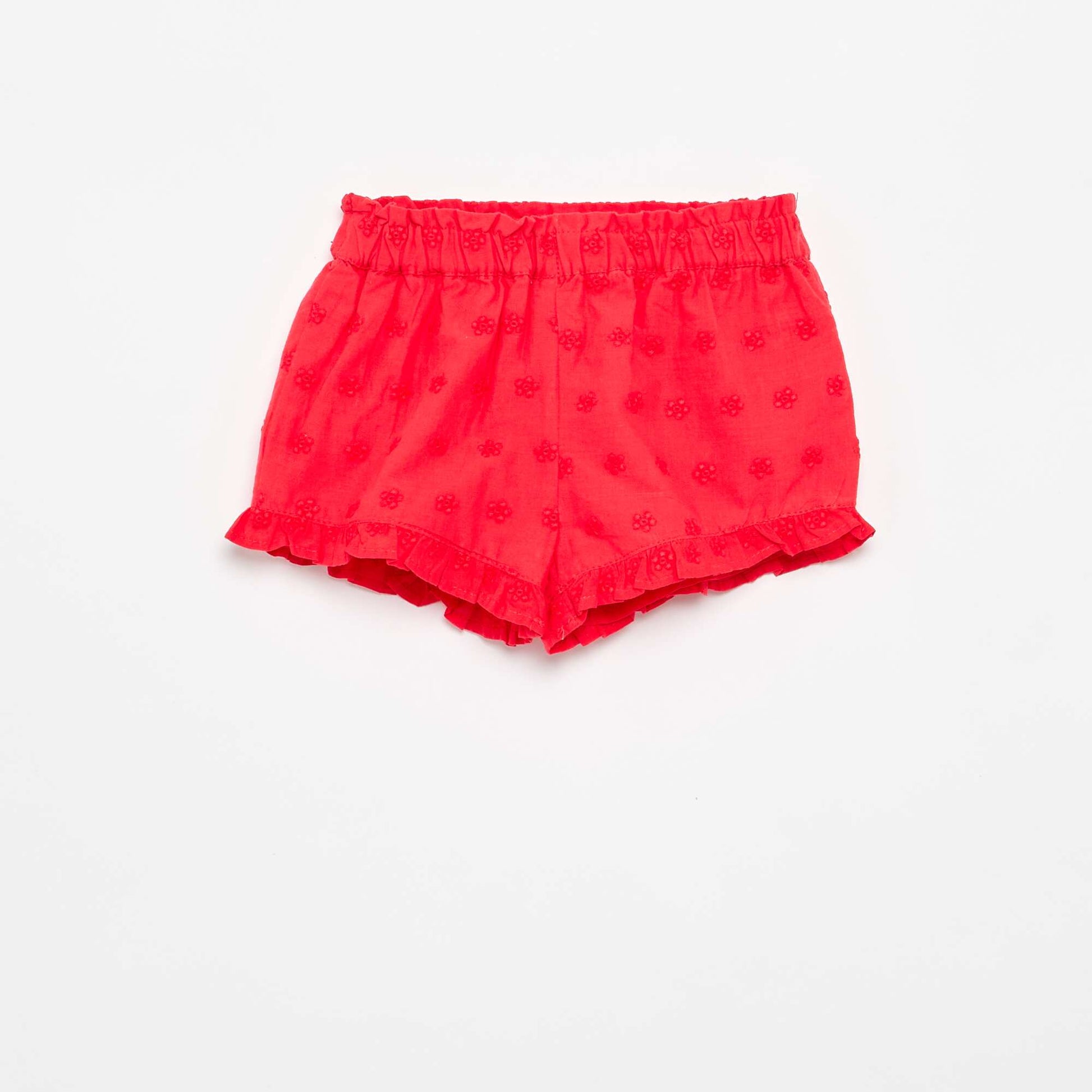 Ensemble blouse sans manches + short ROUGE