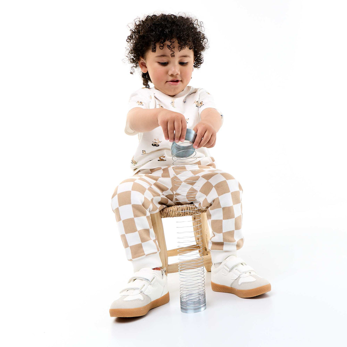 Pantalon jogging à motif BEIGE