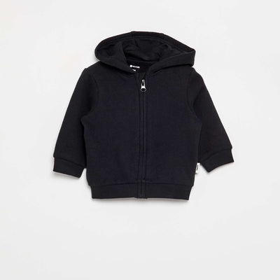 Sweat-shirt zippé à capuche NOIR