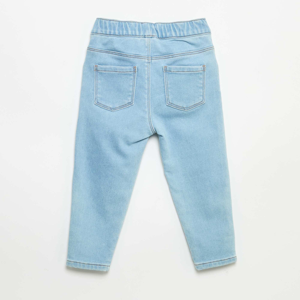 Pantalon denim avec revers à la base BLEU
