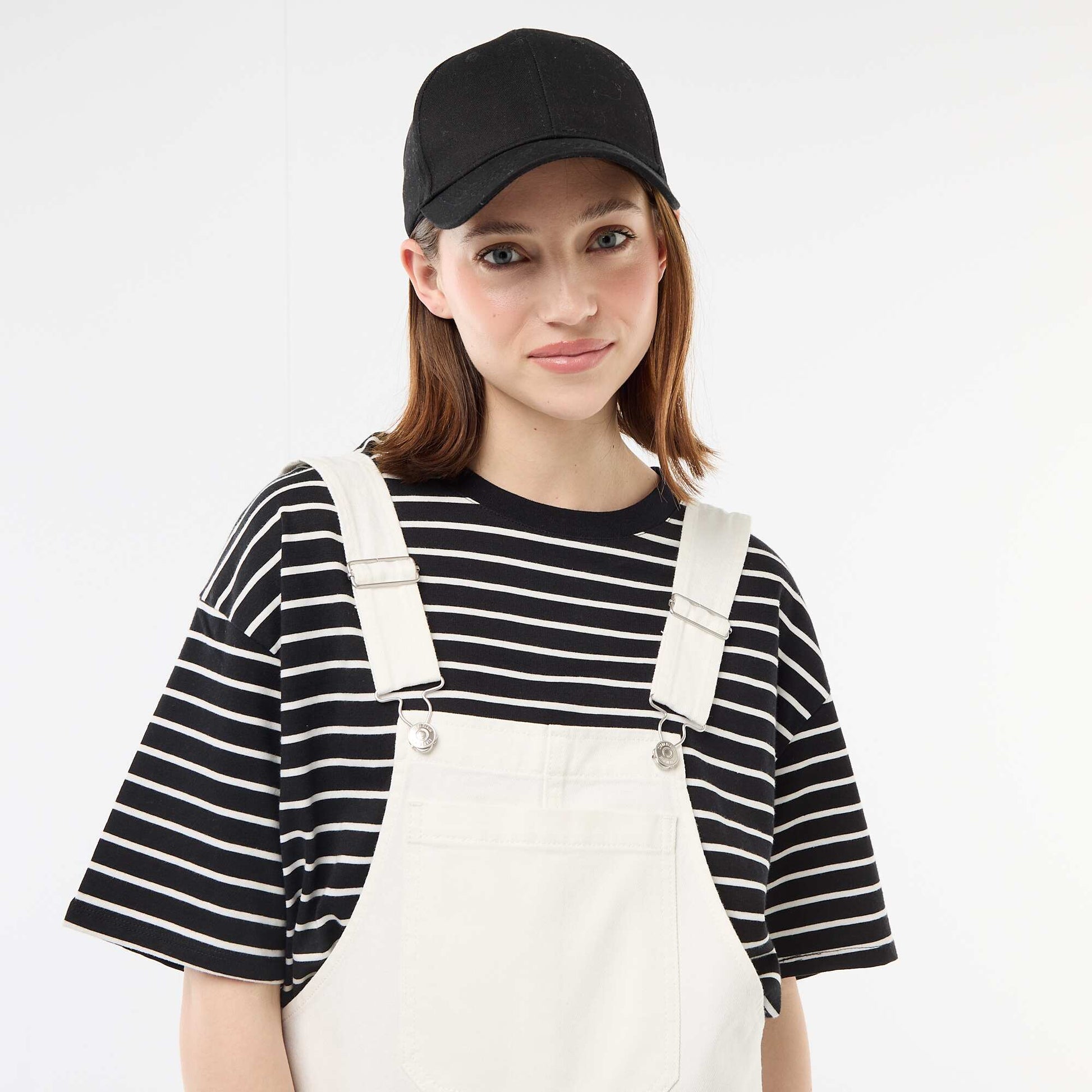 Salopette short oversize BLANC