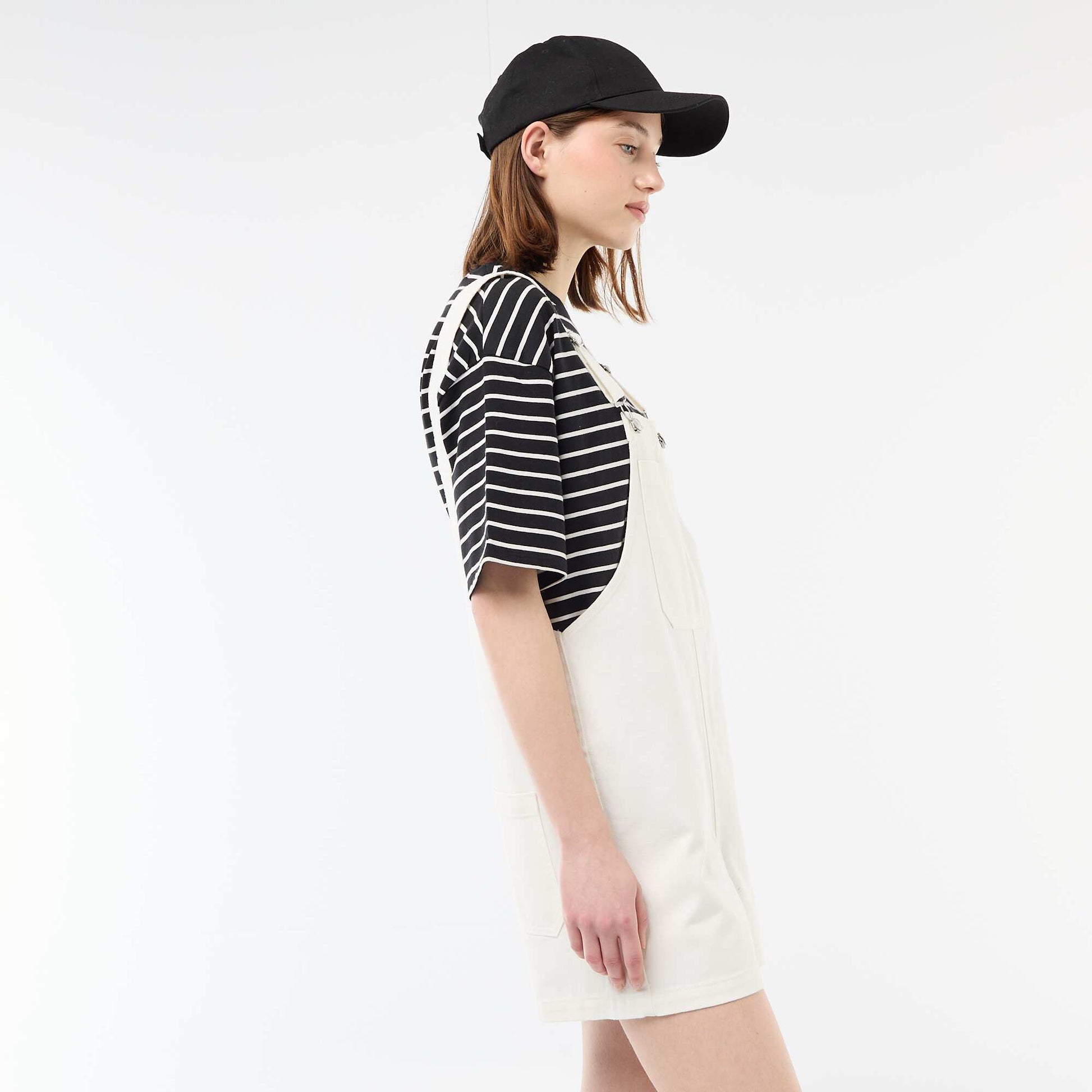 Salopette short oversize BLANC