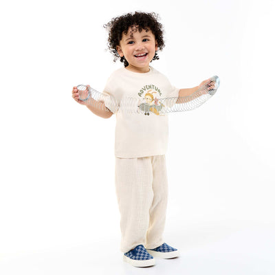 Pantalon en gaze de coton BLANC
