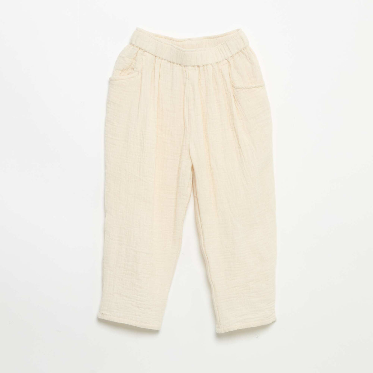 Pantalon en gaze de coton BLANC