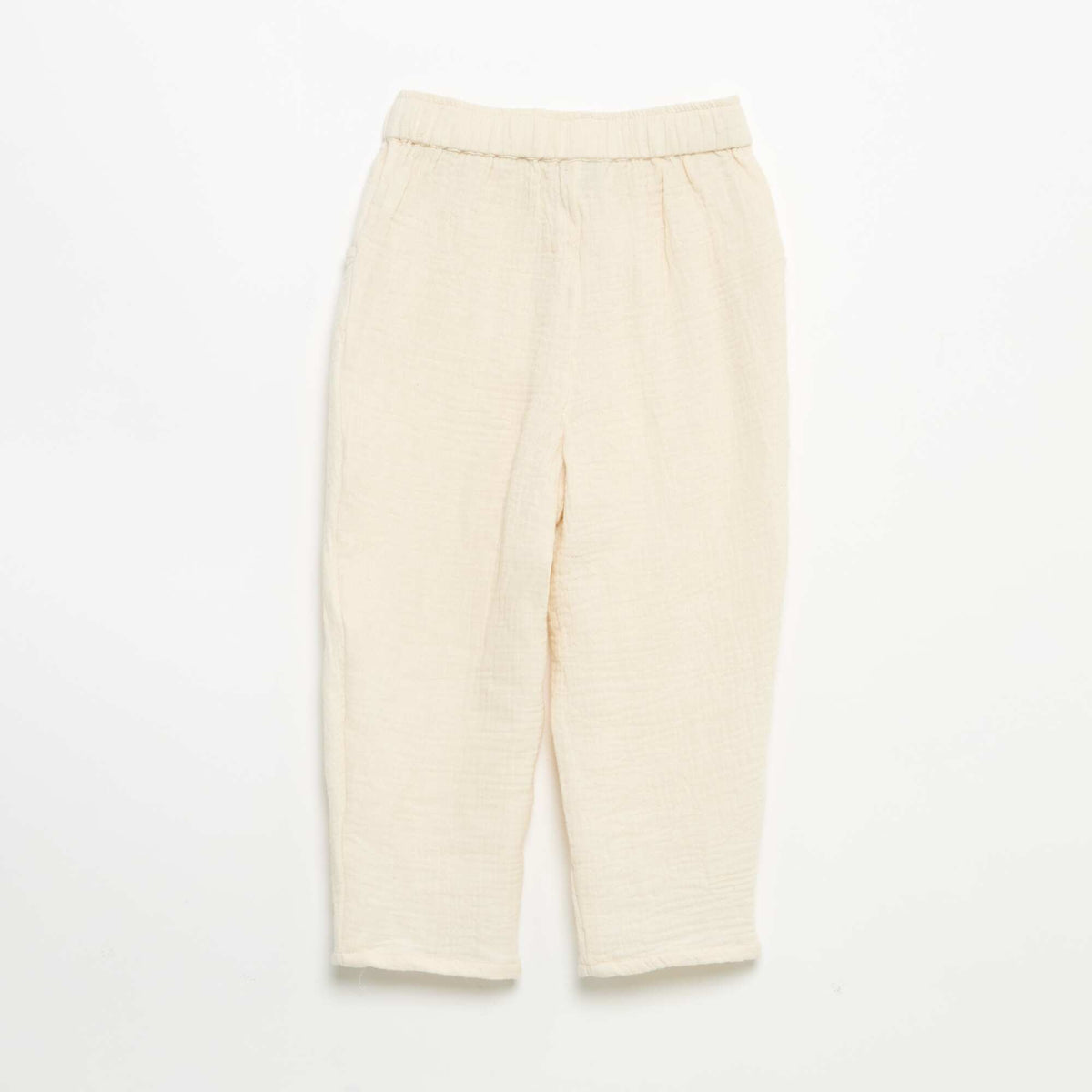 Pantalon en gaze de coton BLANC