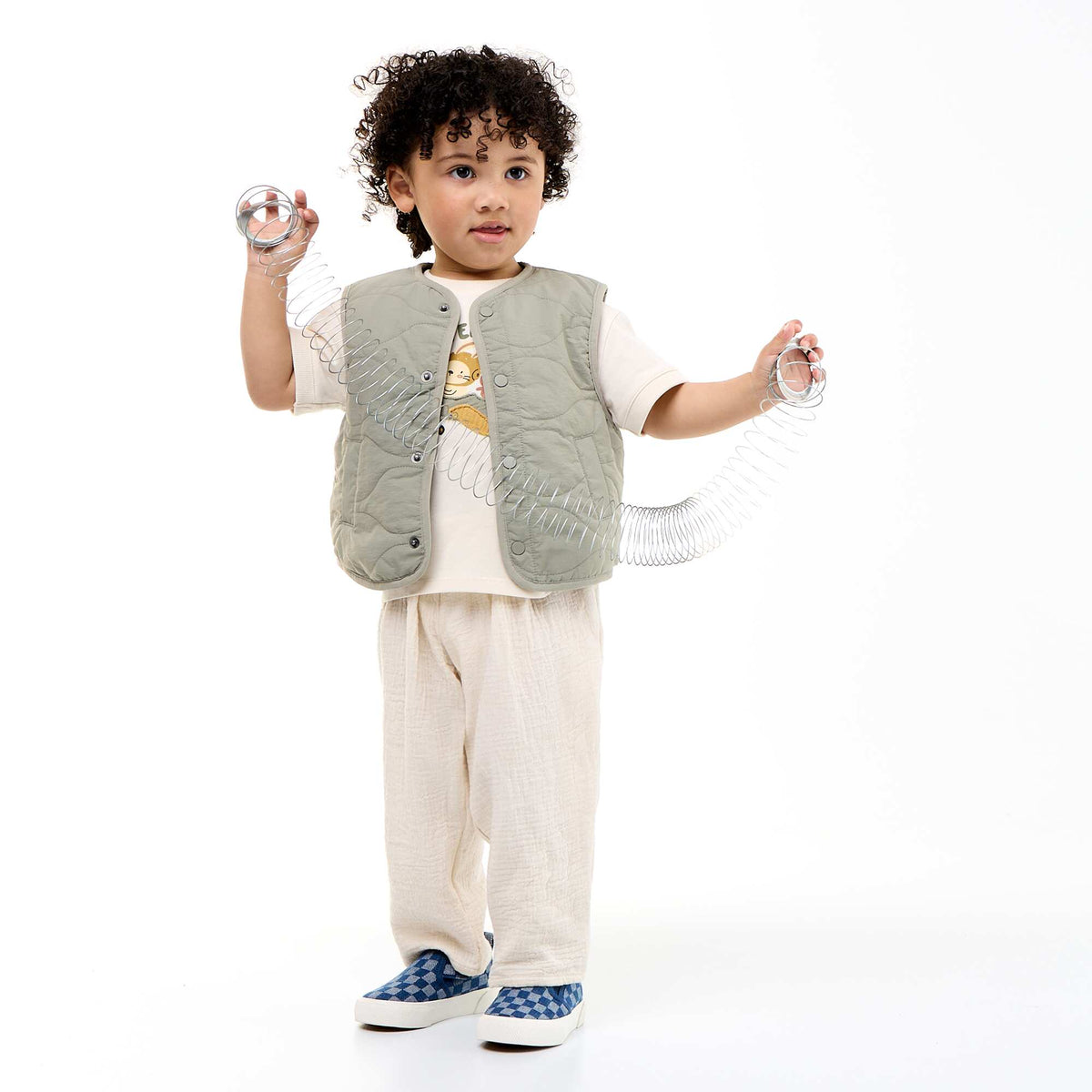 Pantalon en gaze de coton BLANC