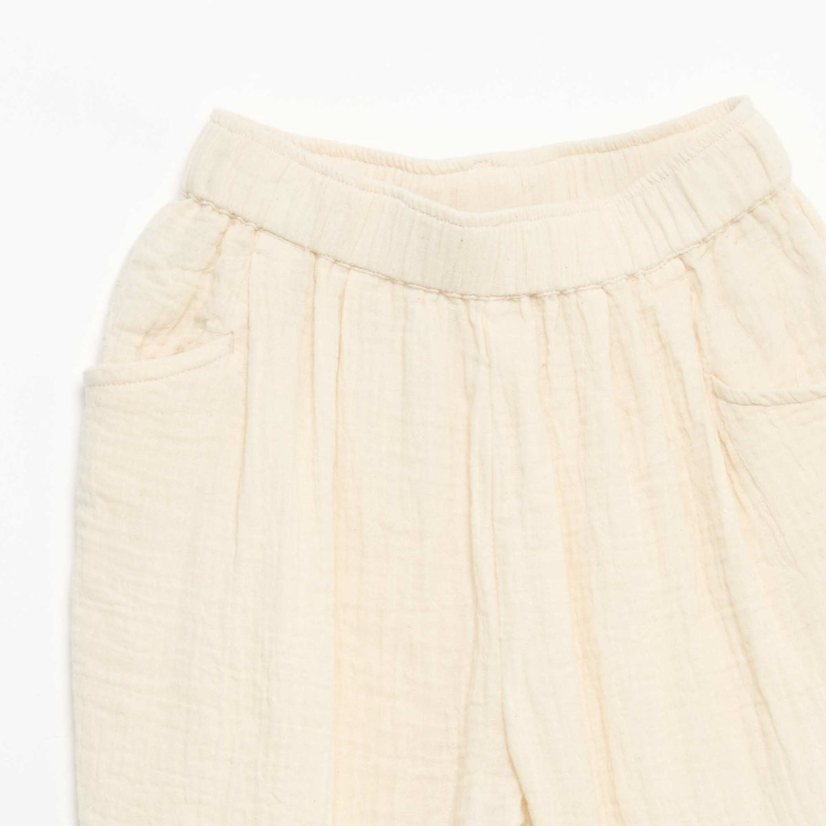 Pantalon en gaze de coton BLANC