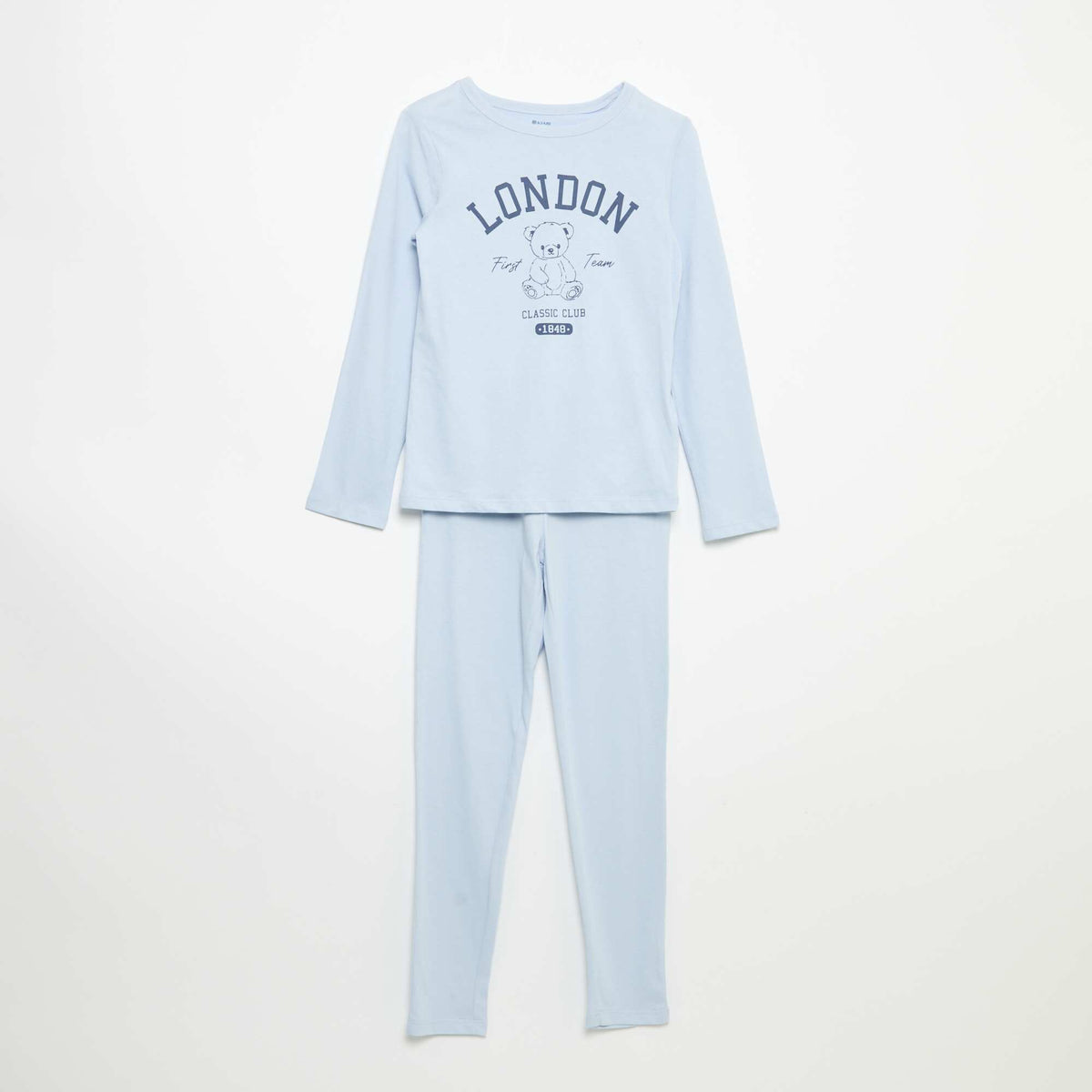 Pyjama long en jersey de coton - 2 pièces BLEU