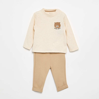 Ensemble T-shirt + pantalon de jogging - 2 pièces BEIGE