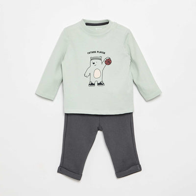 Ensemble T-shirt + pantalon de jogging - 2 pièces BLEU