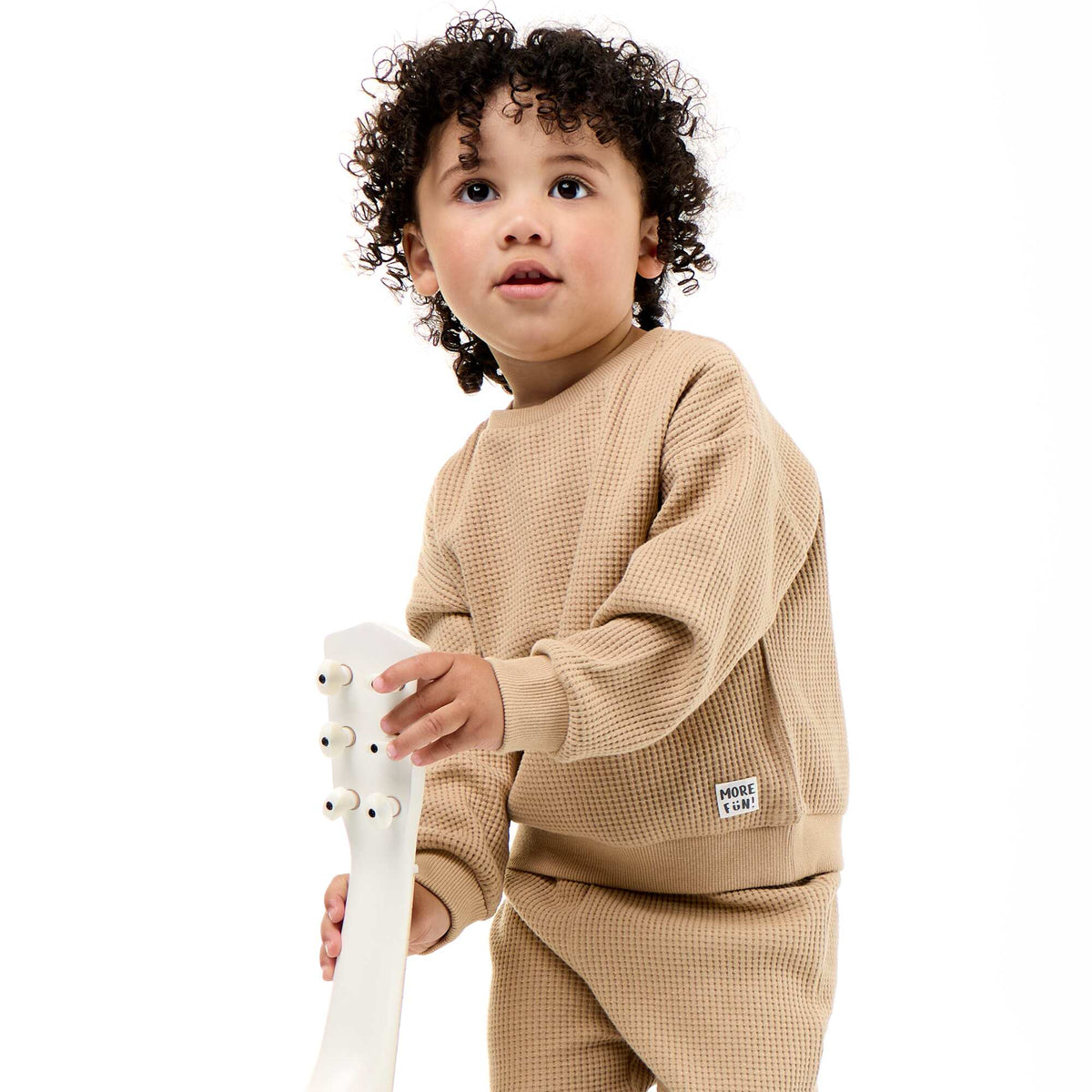Ensemble de jogging en matière gaufrée - 2 pièces BEIGE