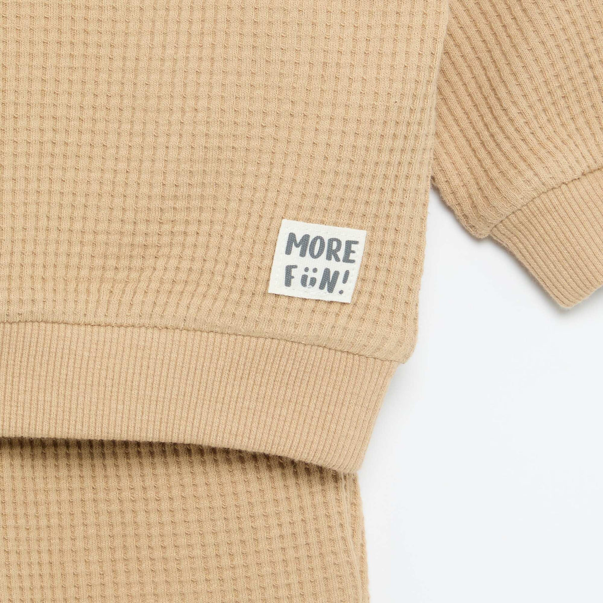Ensemble de jogging en matière gaufrée - 2 pièces BEIGE