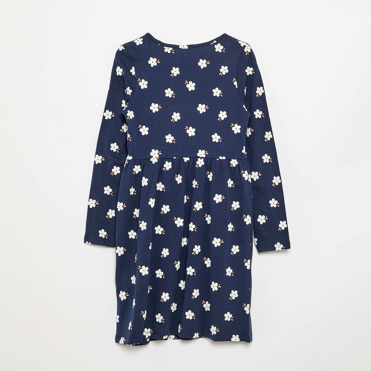 Robe à manches longues en jersey de coton BLEU