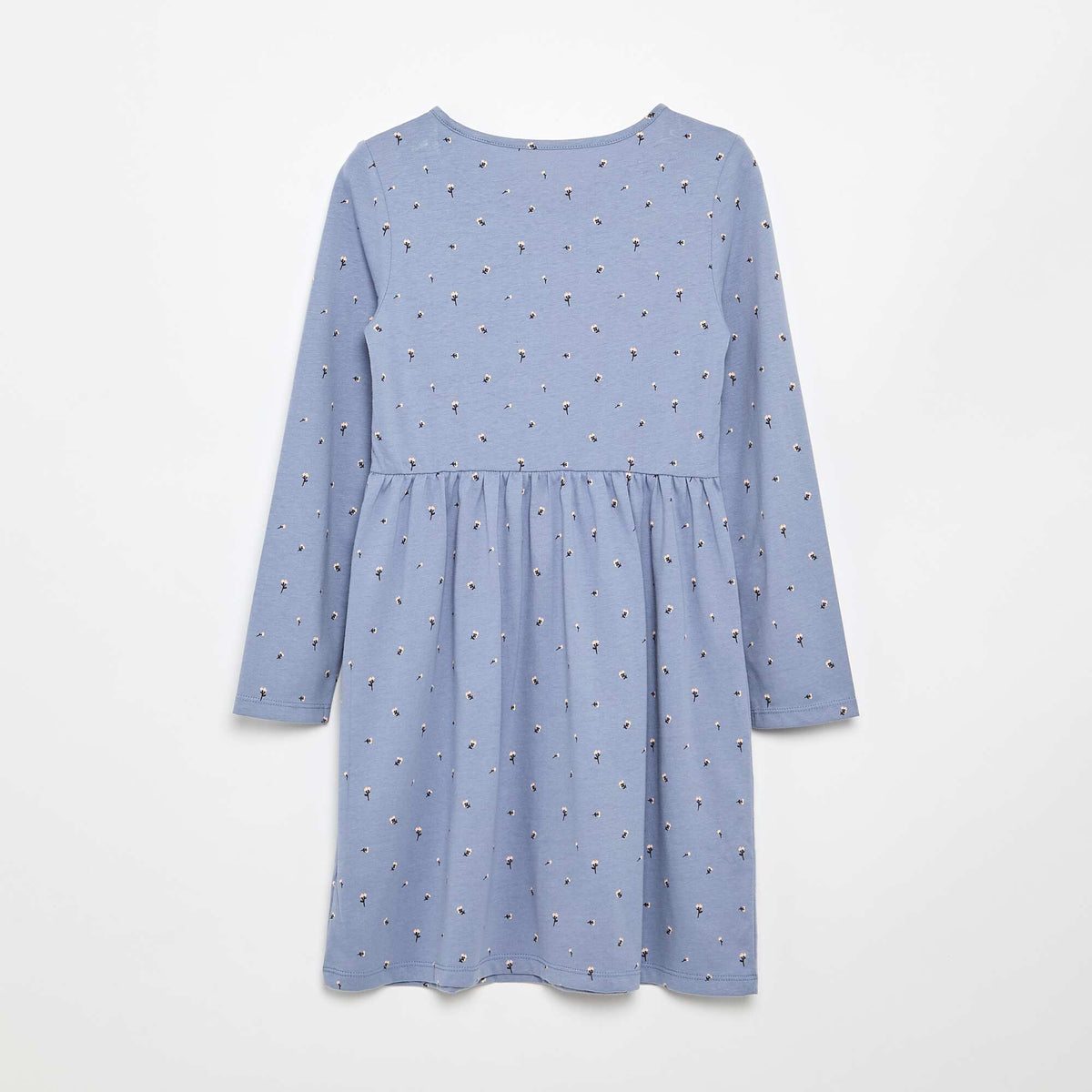Robe à manches longues en jersey de coton BLEU