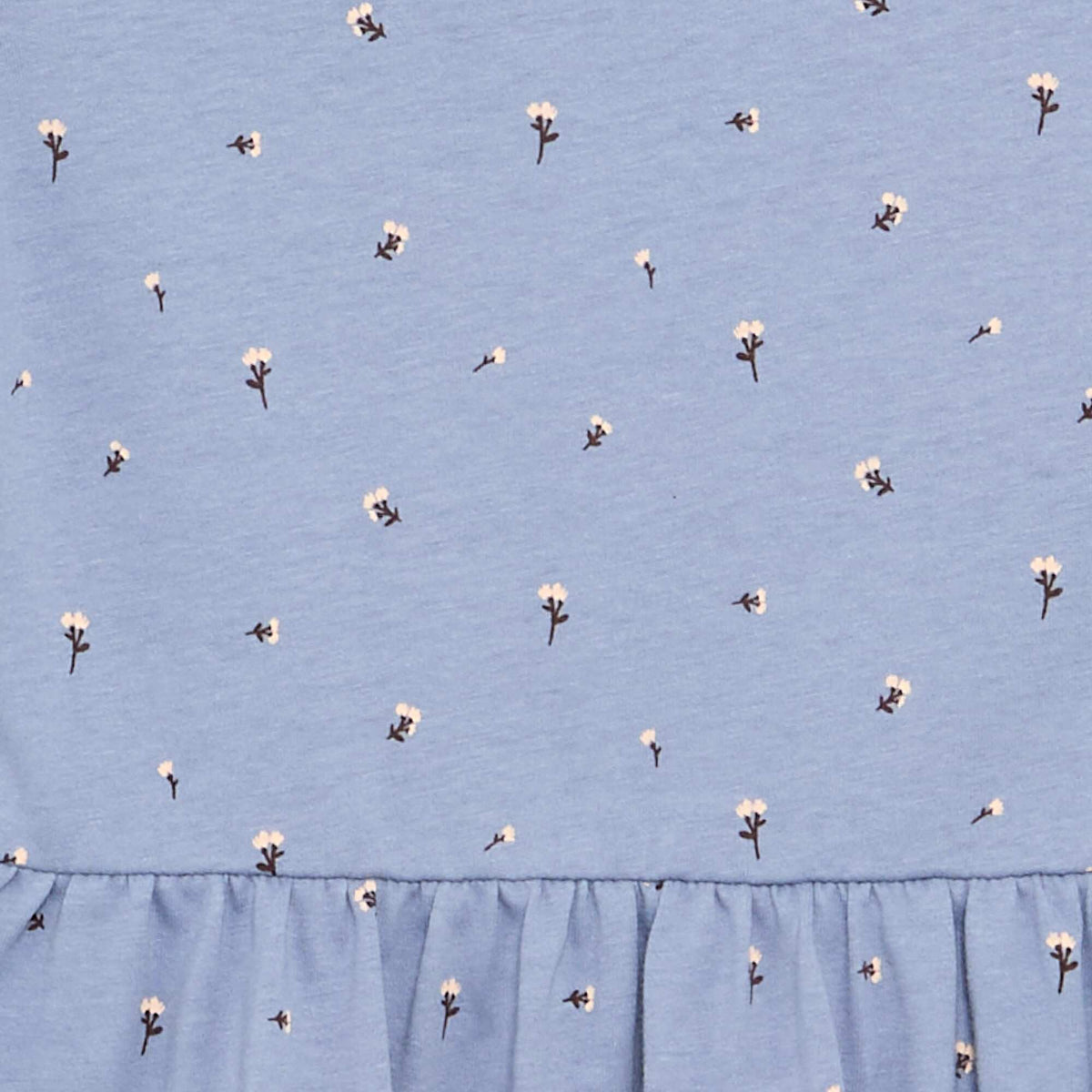 Robe à manches longues en jersey de coton BLEU