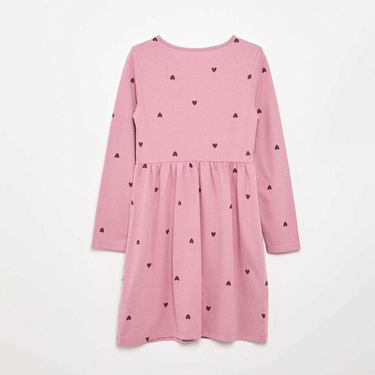 Robe à manches longues en jersey de coton ROSE