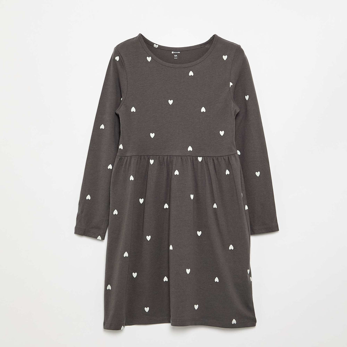 Robe à manches longues en jersey de coton NOIR