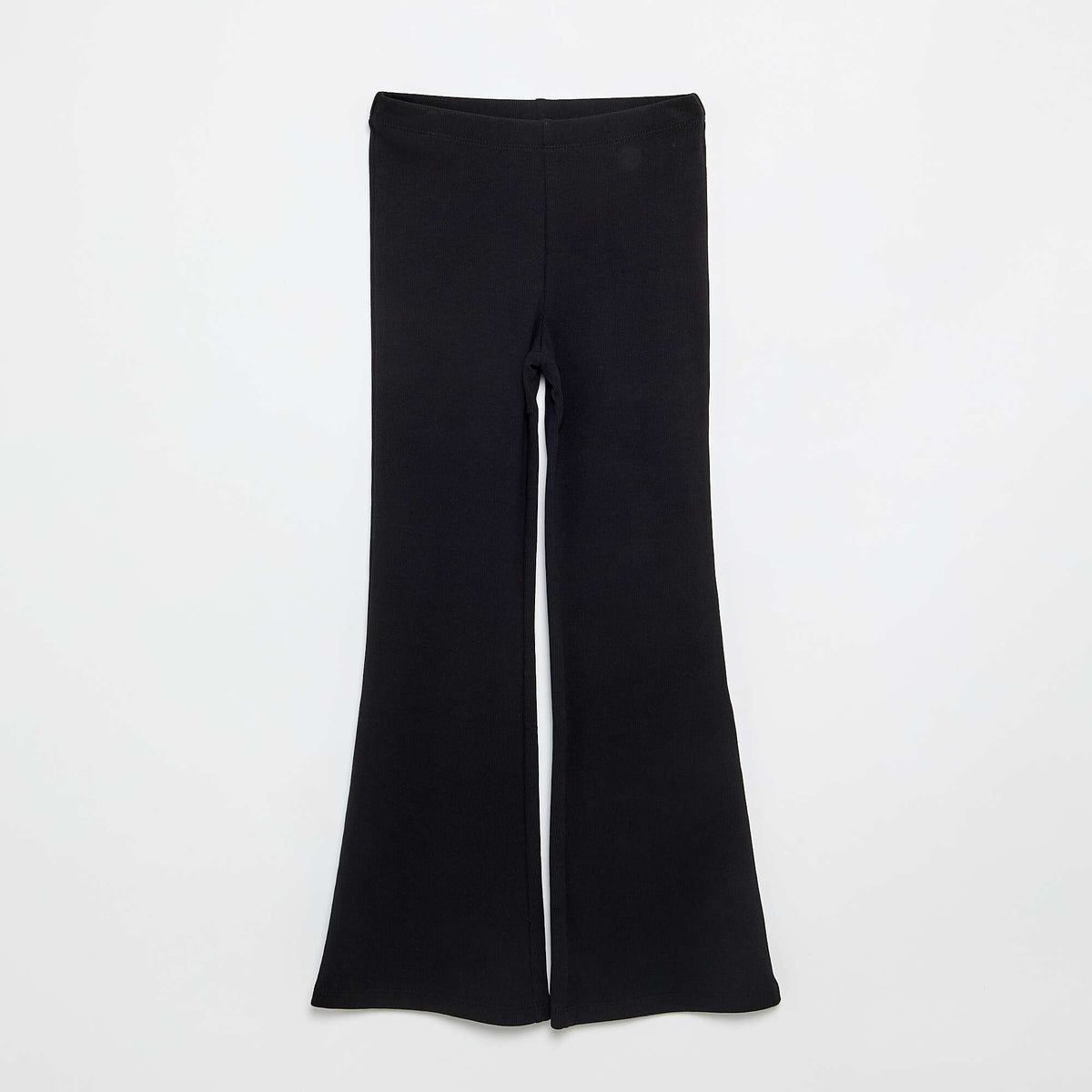 Legging flare en maille côtelée NOIR