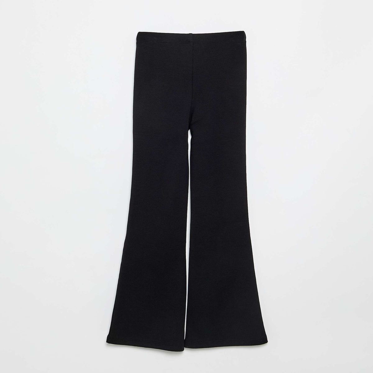 Legging flare en maille côtelée NOIR
