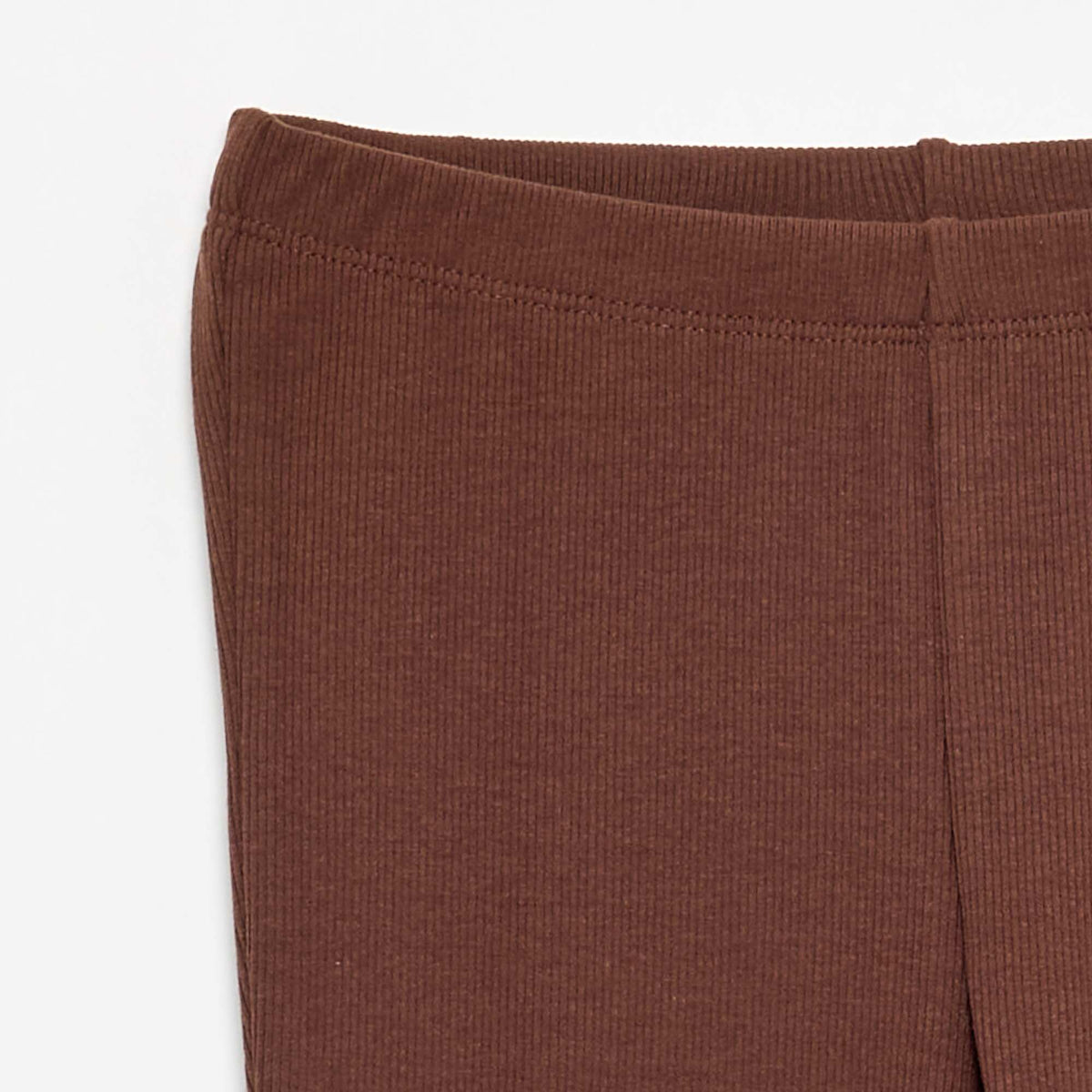 Legging flare en maille côtelée MARRON