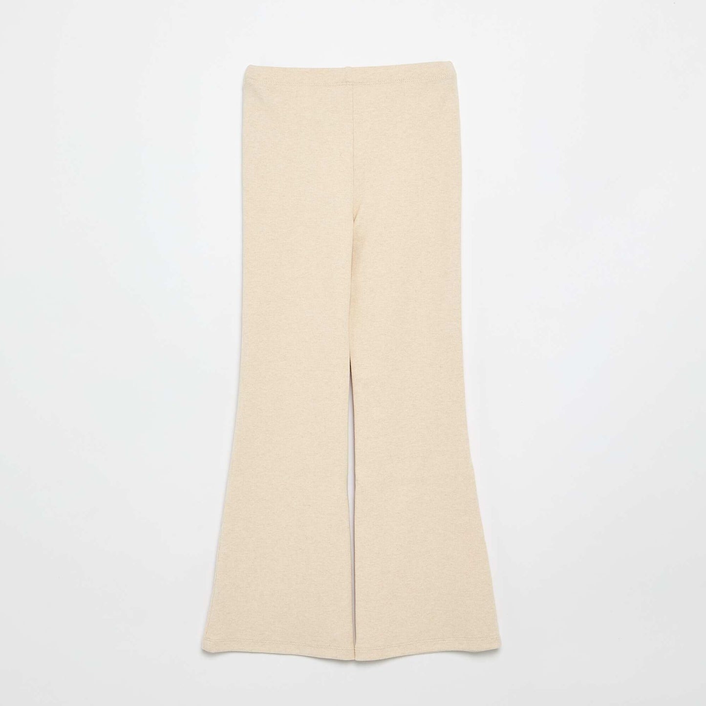 Legging flare en maille côtelée BEIGE
