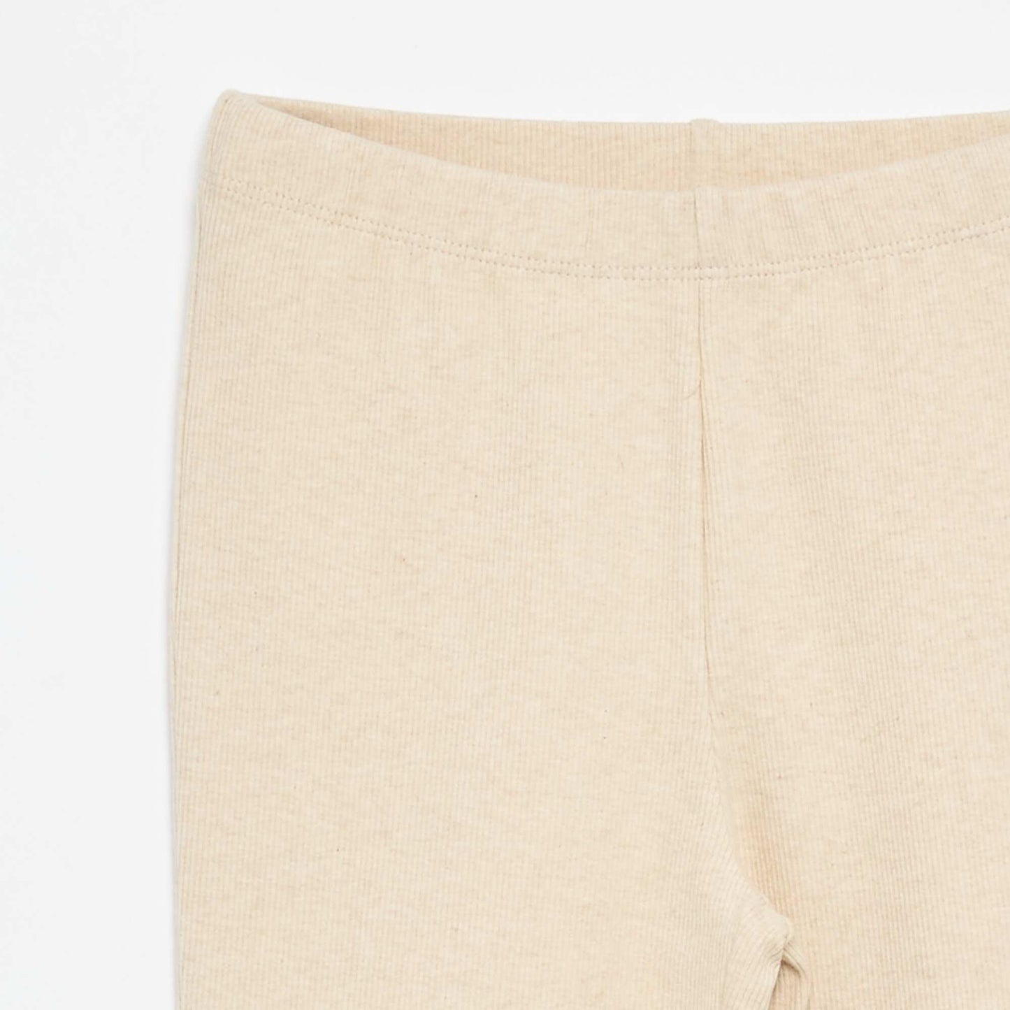 Legging flare en maille côtelée BEIGE