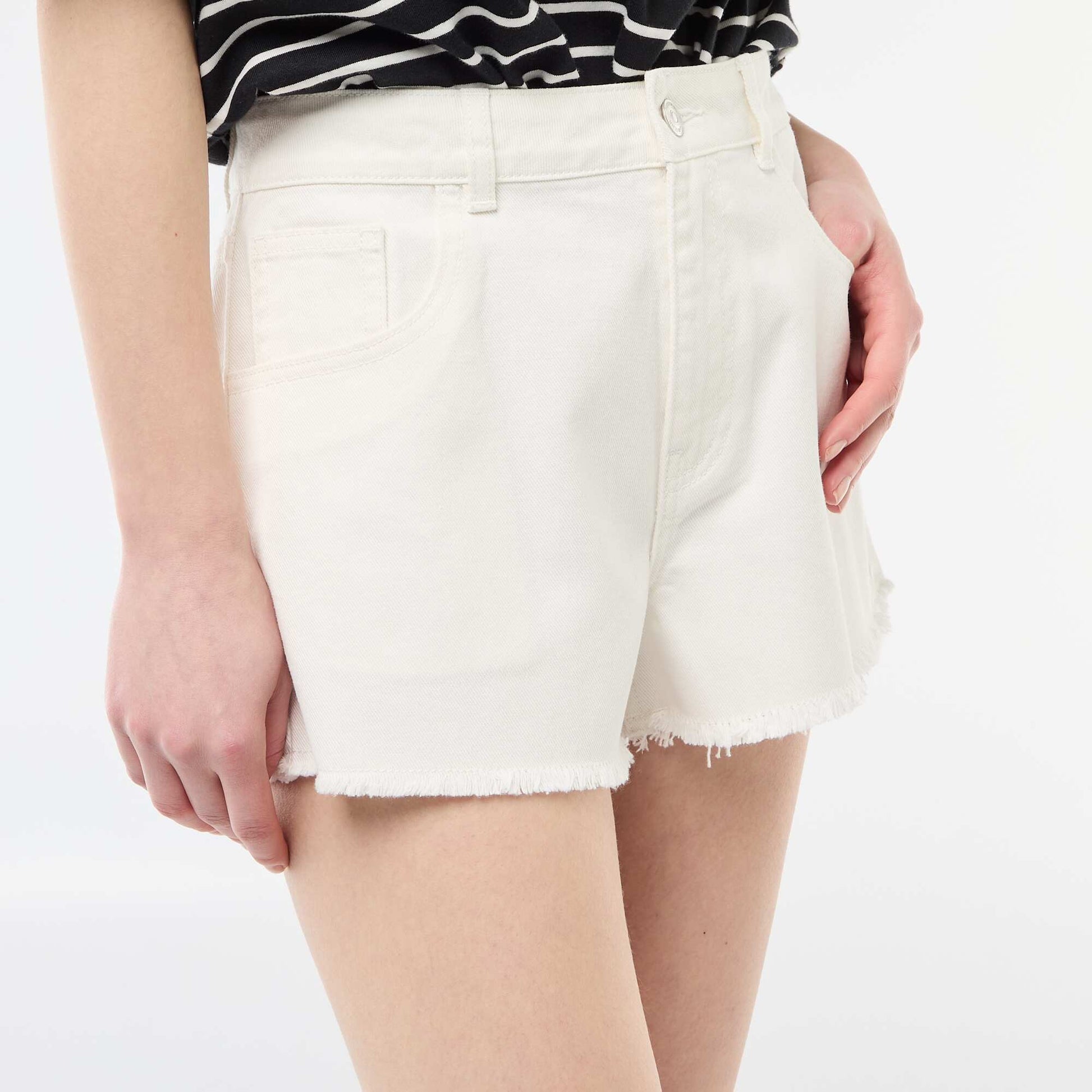 Mini-short en twill BLANC