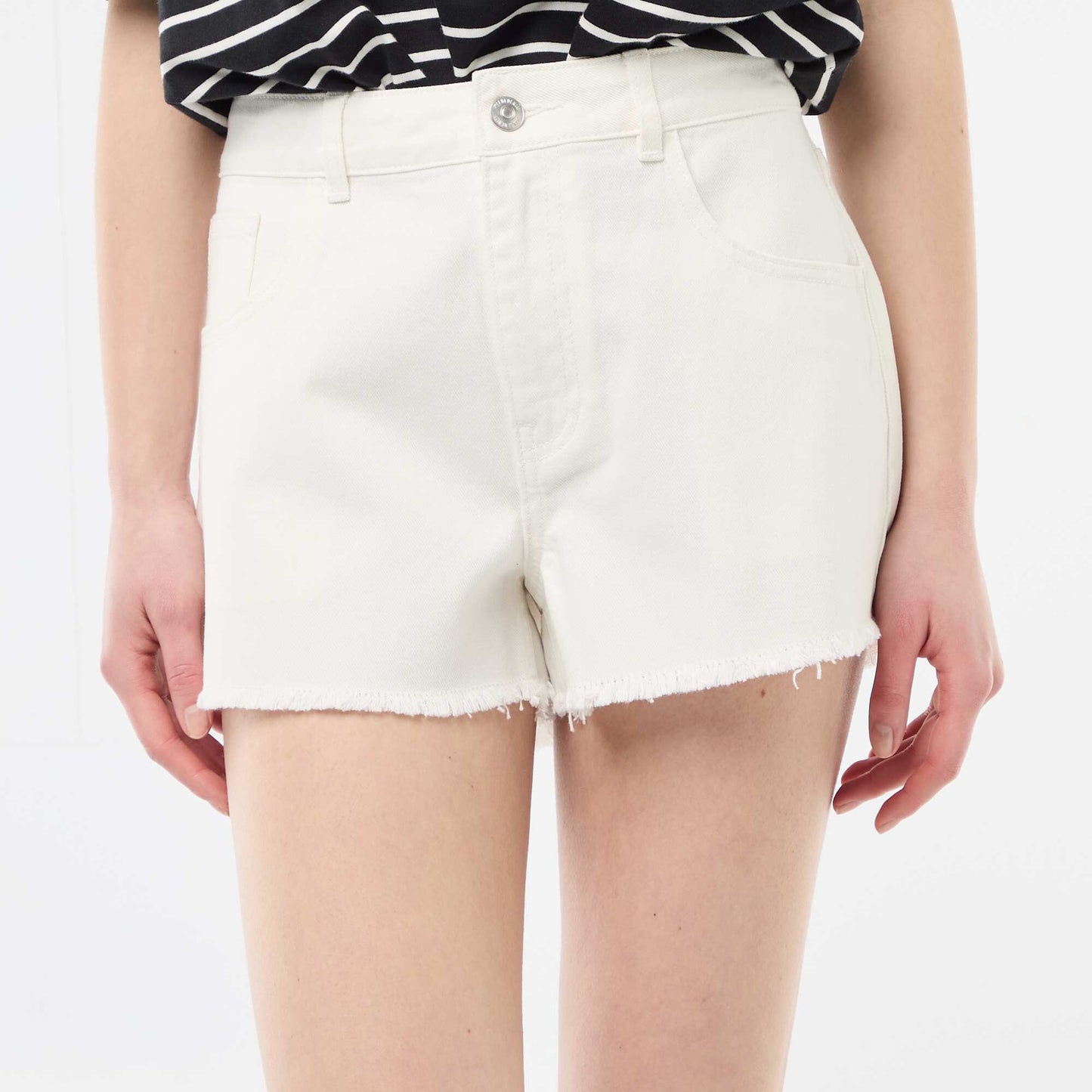 Mini-short en twill BLANC