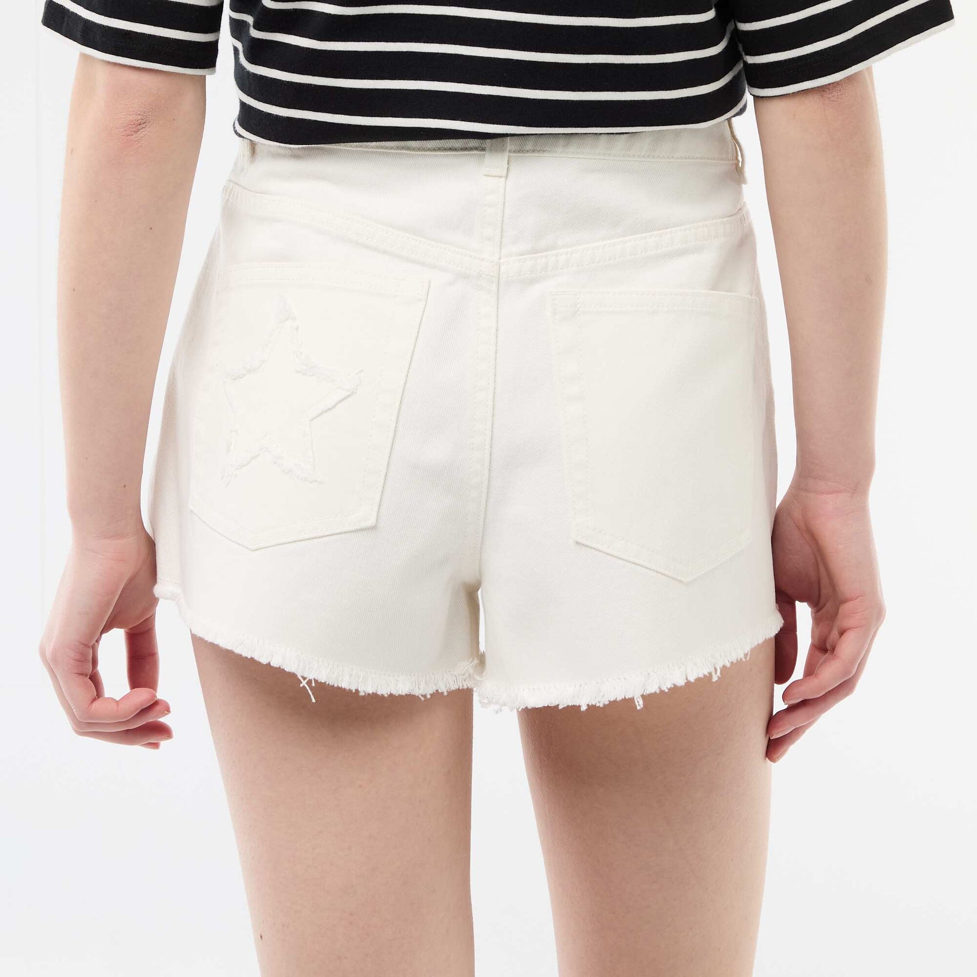Mini-short en twill BLANC
