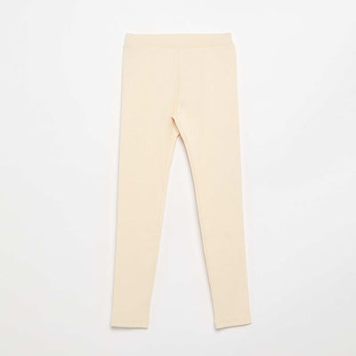 Legging long côtelé uni ECRU