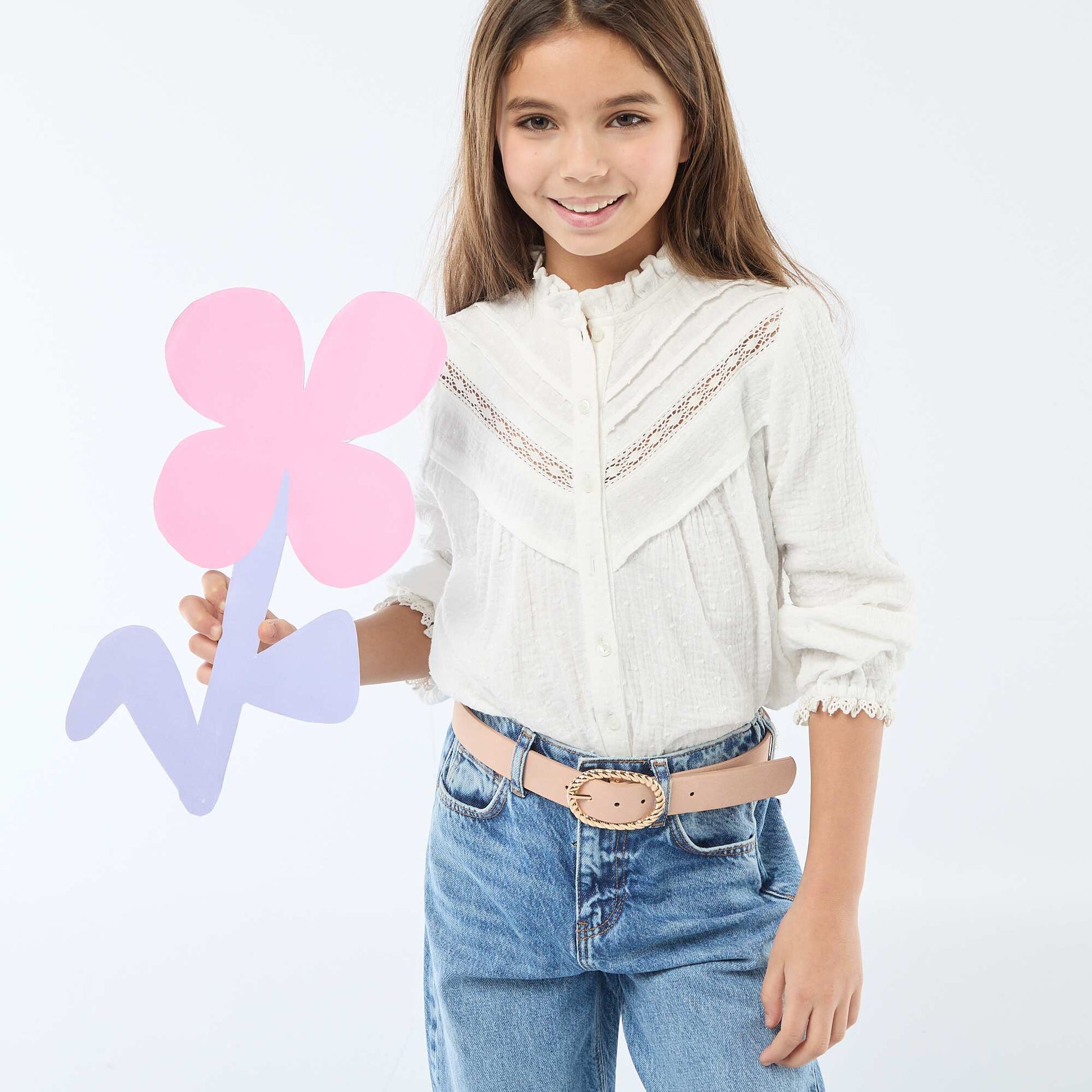 Blouse en coton plumetis BLANC