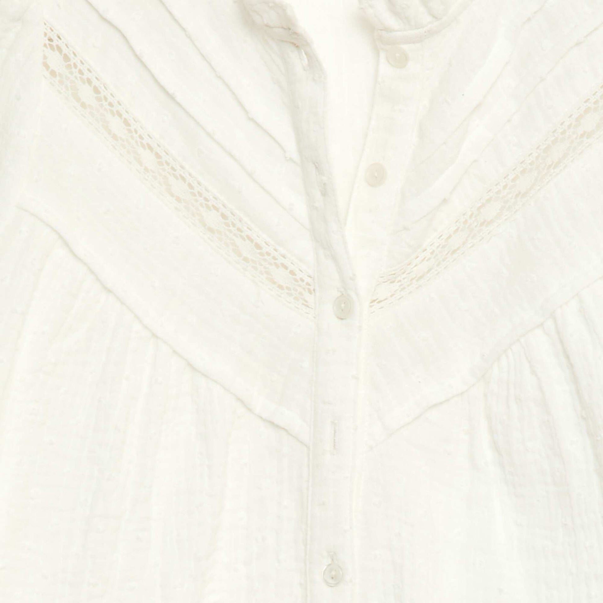 Blouse en coton plumetis BLANC