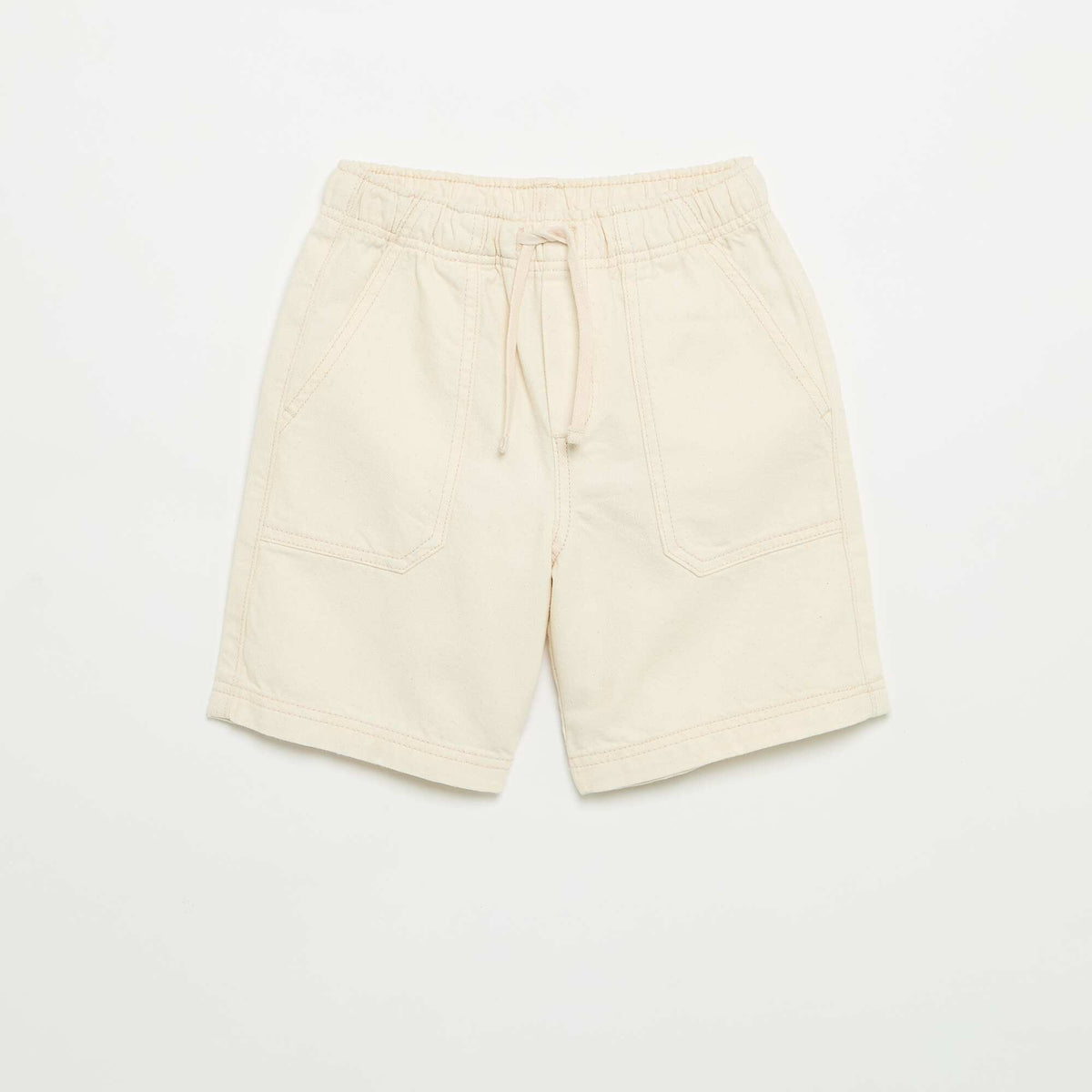 Short uni avec taille élastiquée ECRU