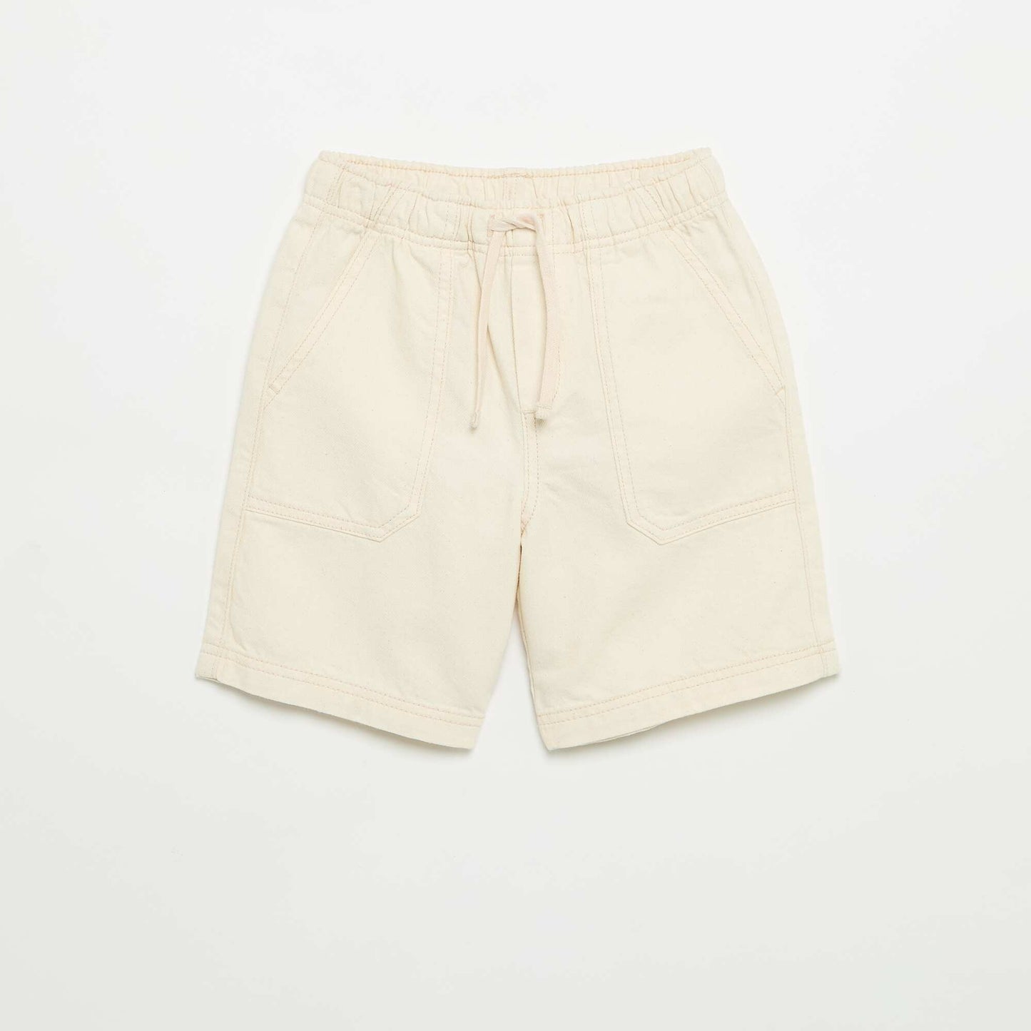 Short uni avec taille élastiquée ECRU