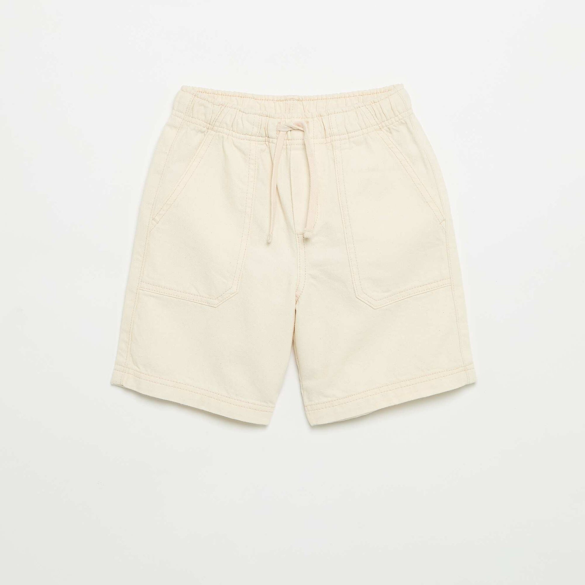 Short uni avec taille élastiquée ECRU