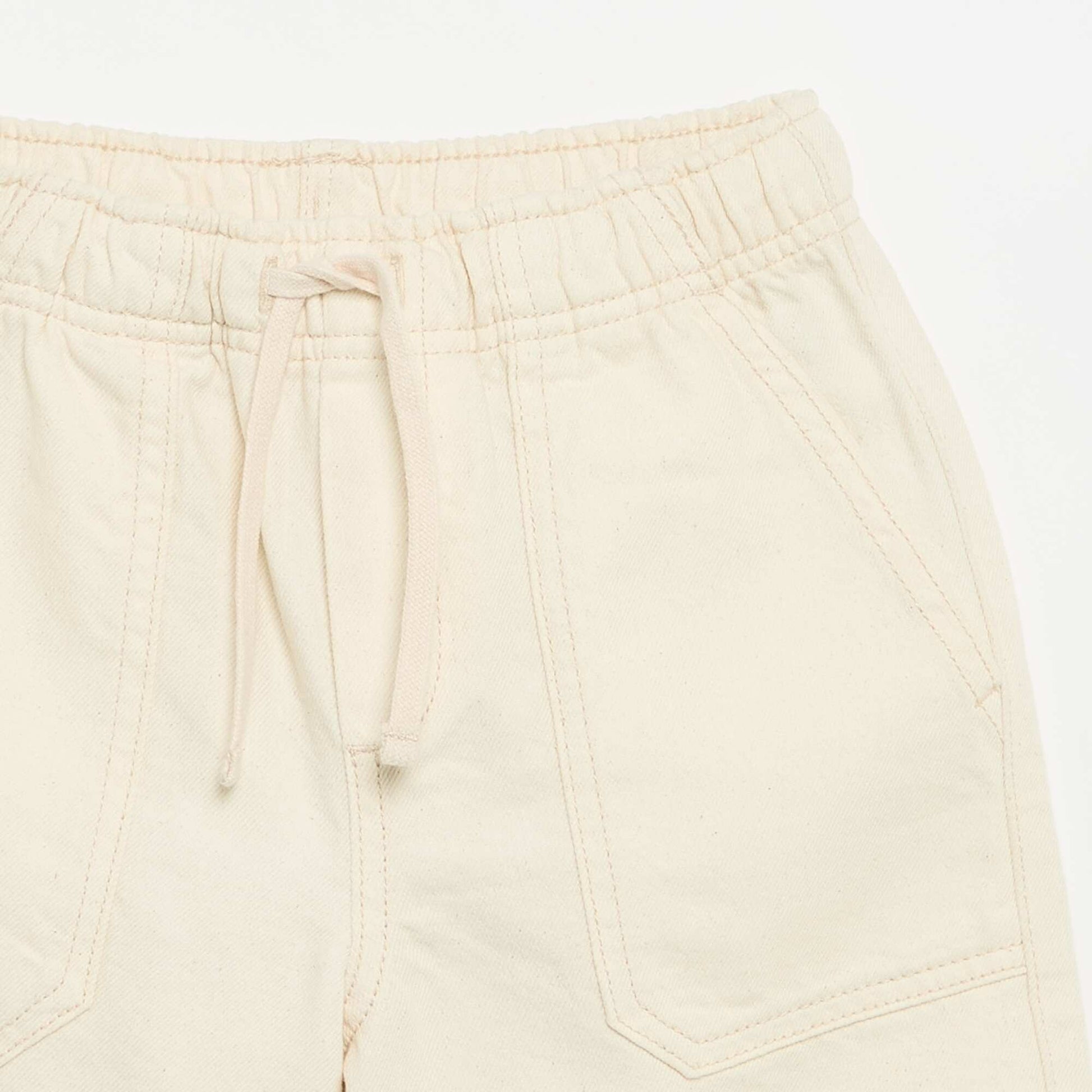 Short uni avec taille élastiquée ECRU