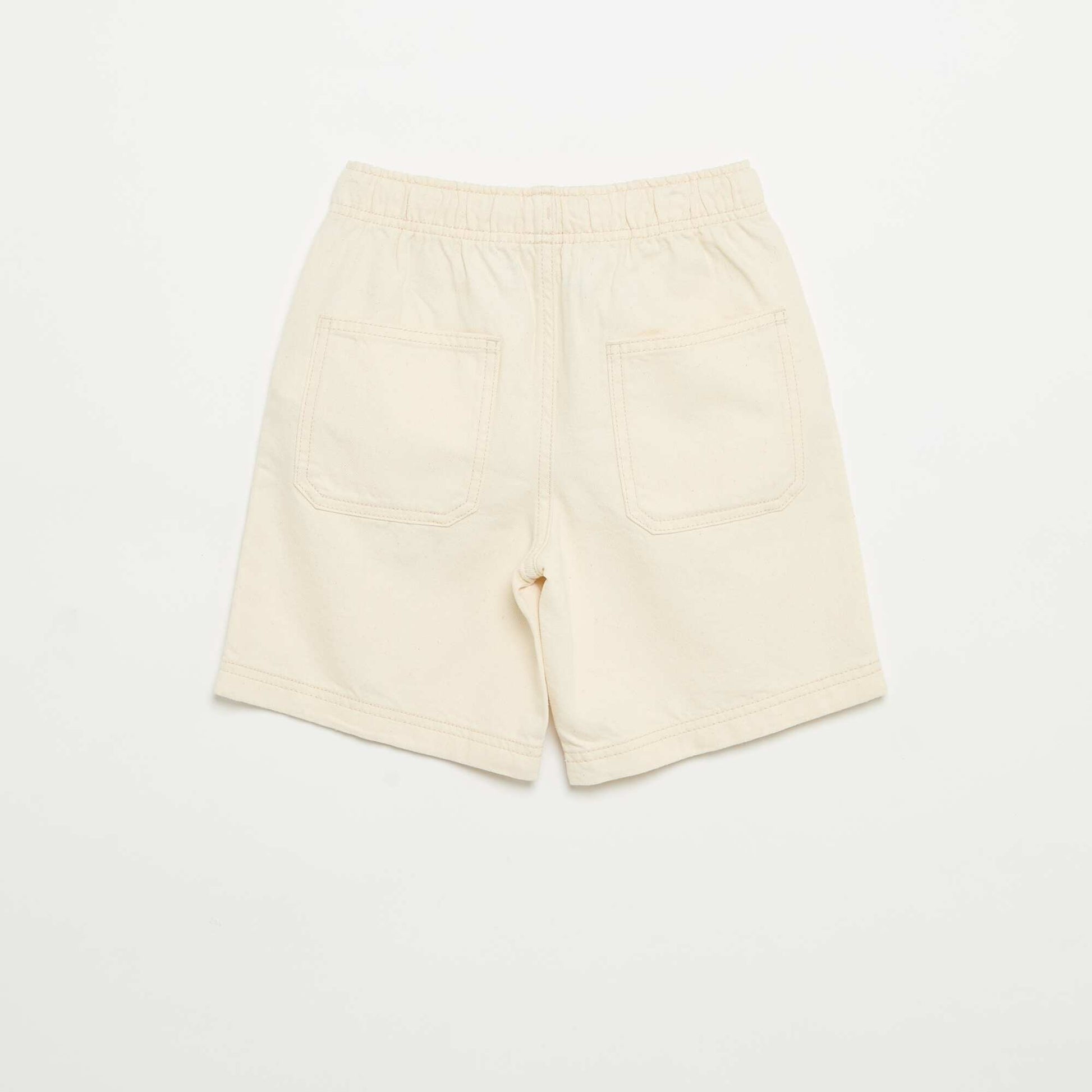 Short uni avec taille élastiquée ECRU