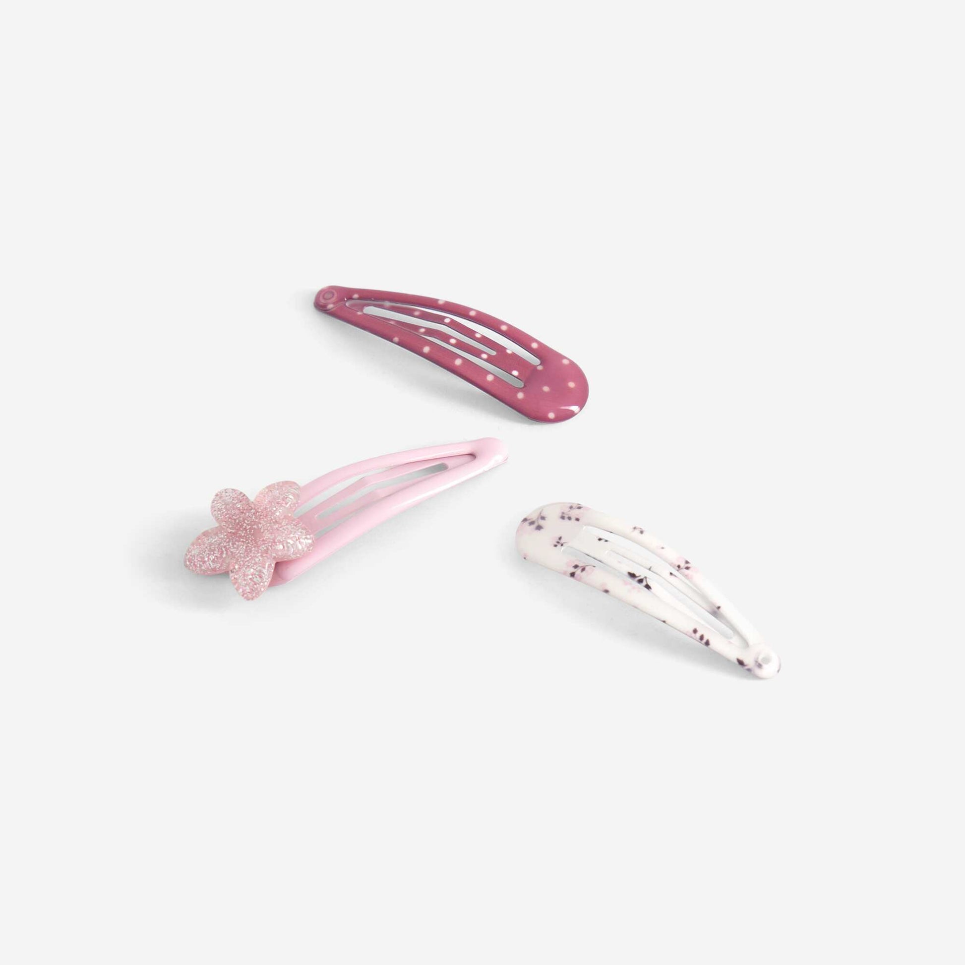 Lot de 6 pinces clic clac ROSE