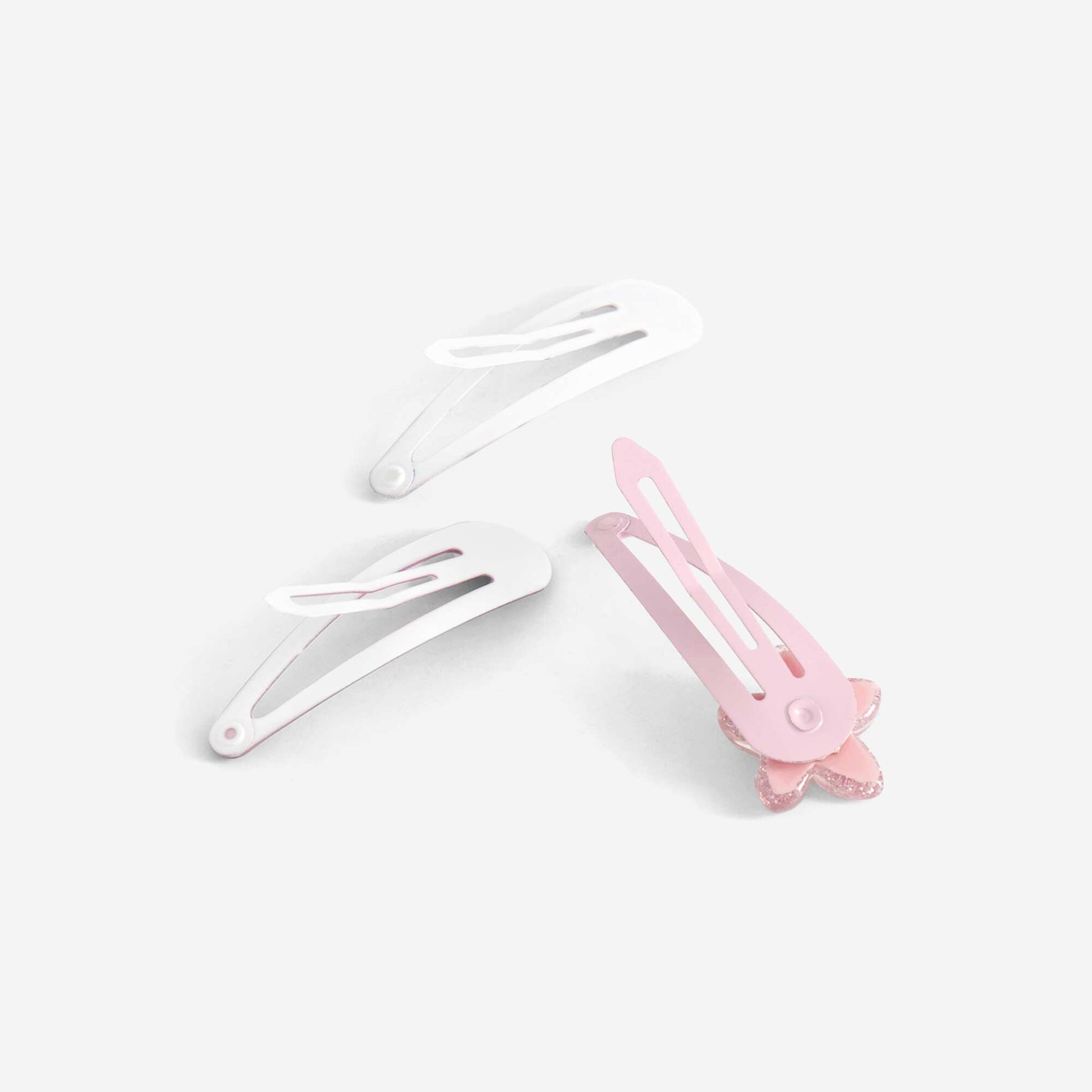 Lot de 6 pinces clic clac ROSE
