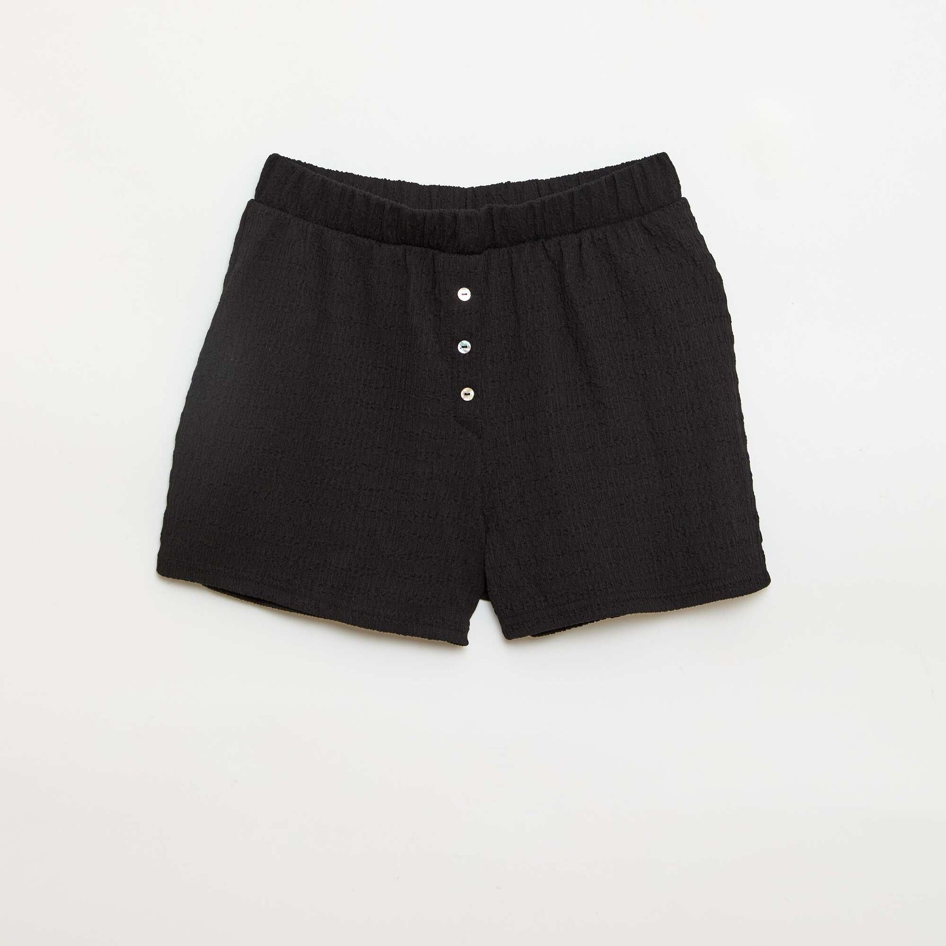 Short en maille gaufrée NOIR