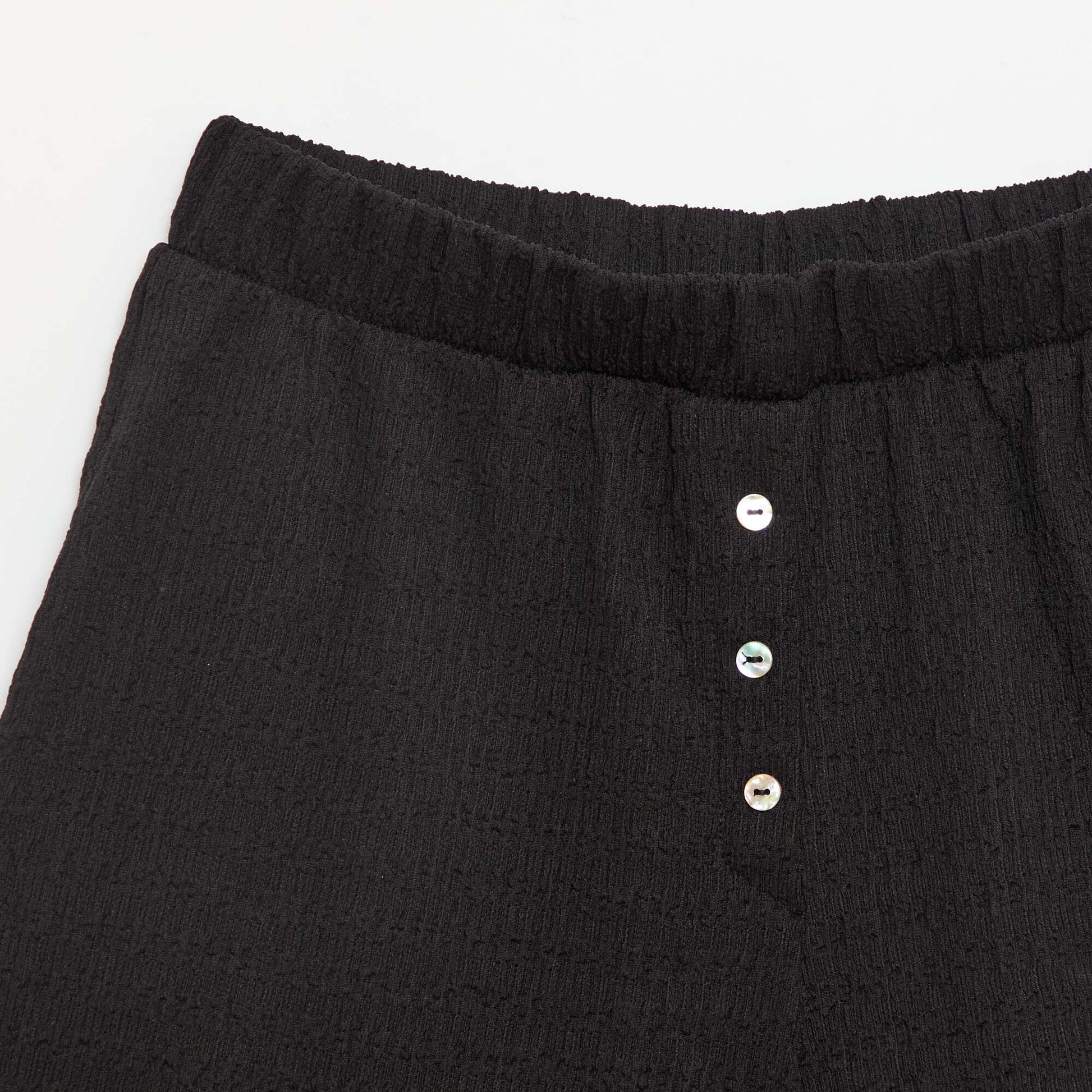 Short en maille gaufrée NOIR